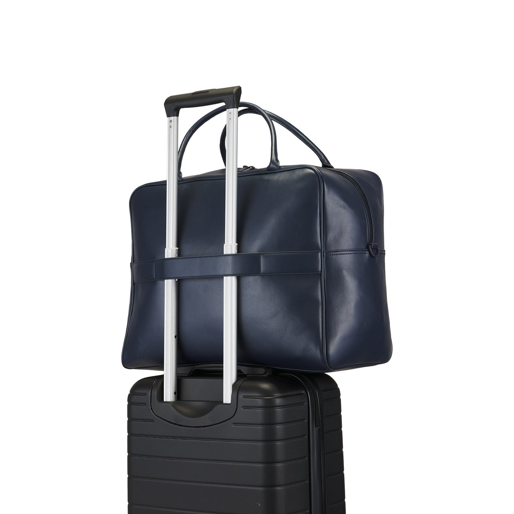 Premium Lagos duffle weekender bag featuring sturdy handles, detachable shoulder strap, and luxury zipper pullers — view 5