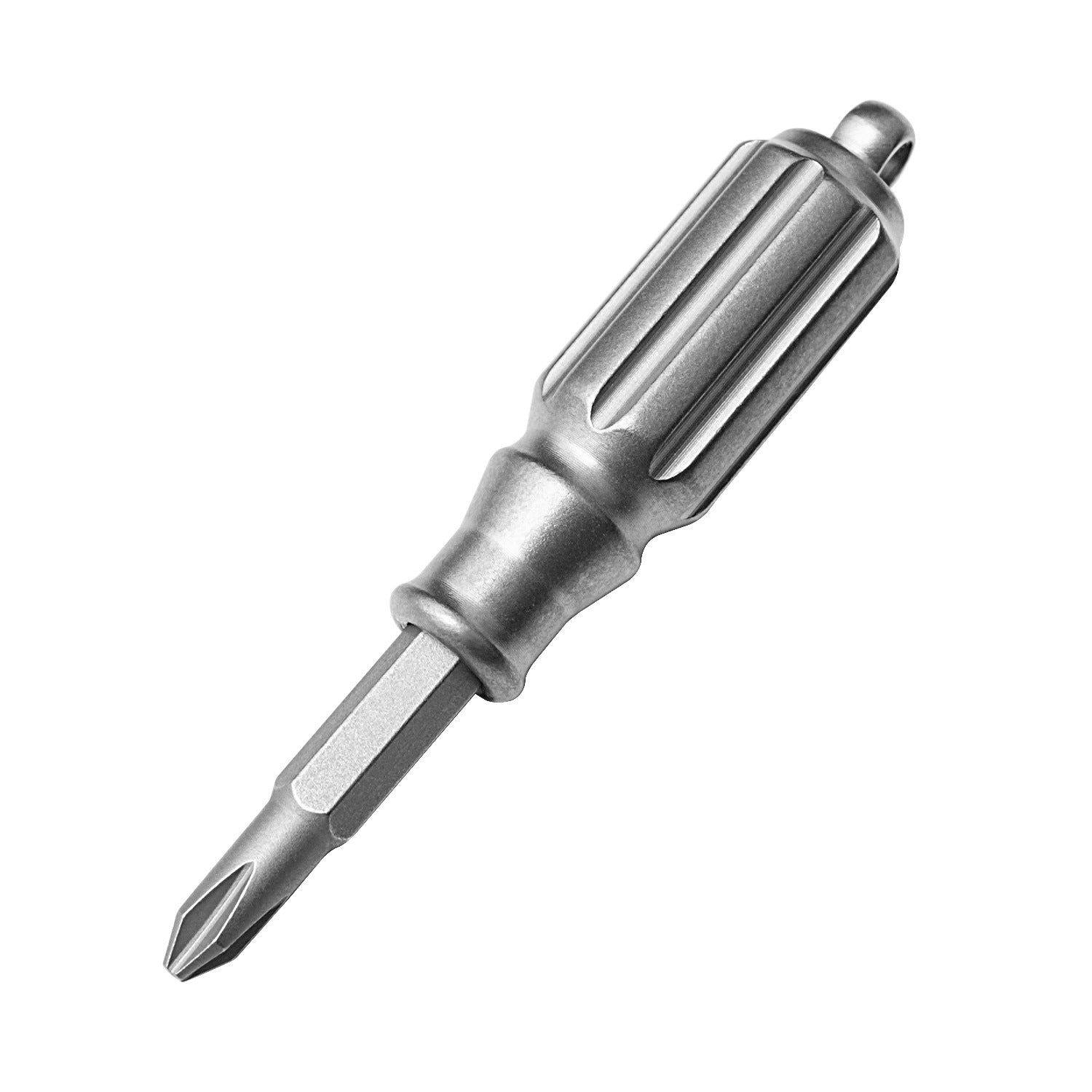 Titanium mini screwdriver pocket tool, compact silver multi-tool for everyday carry and outdoor survival — view 5