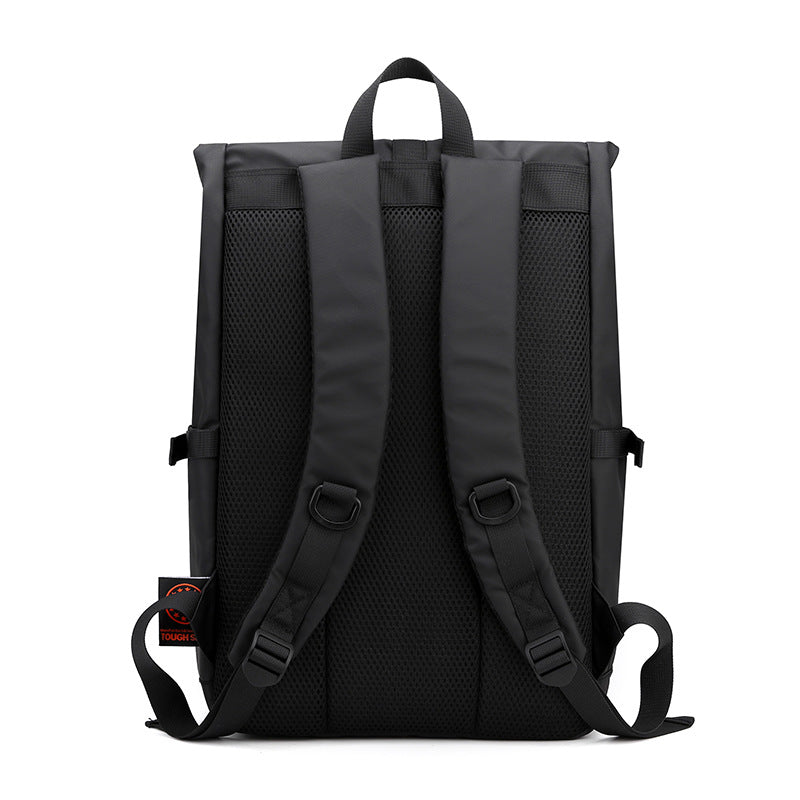 Waterproof laptop backpack in durable nylon with multiple compartments and ergonomic honeycomb back panel — view 4