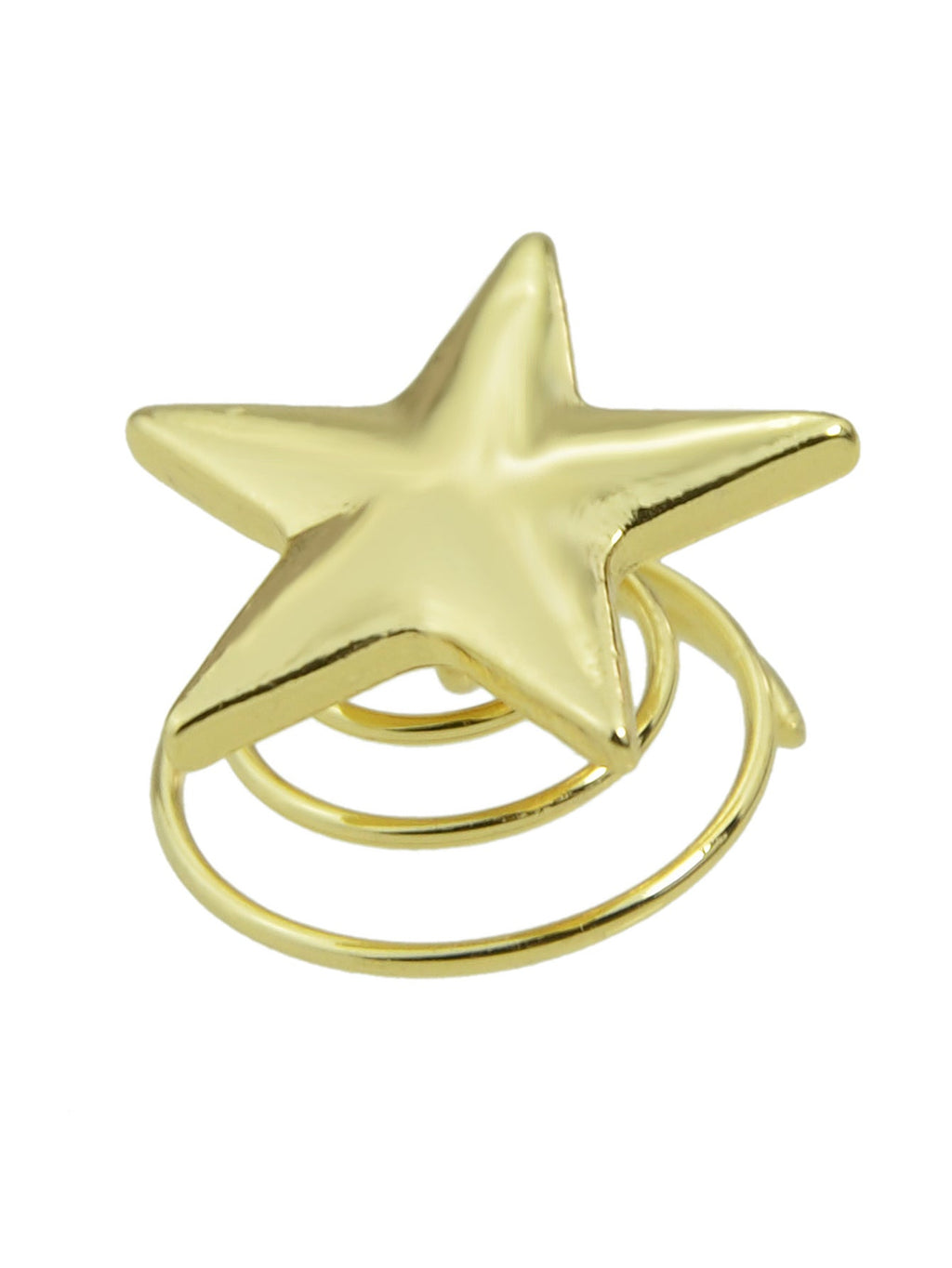 Delicate gold star hair clip with metal clasp for styling all hair types — view 4