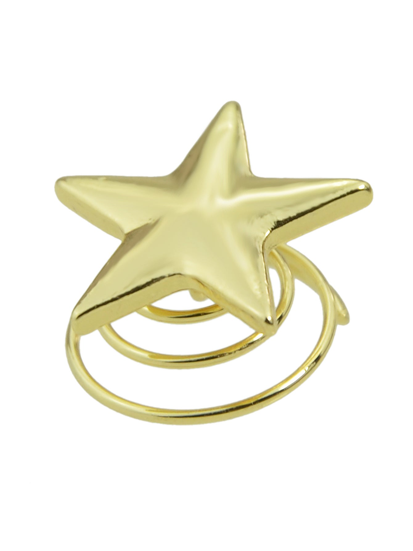Delicate gold star hair clip with metal clasp for styling all hair types — view 4