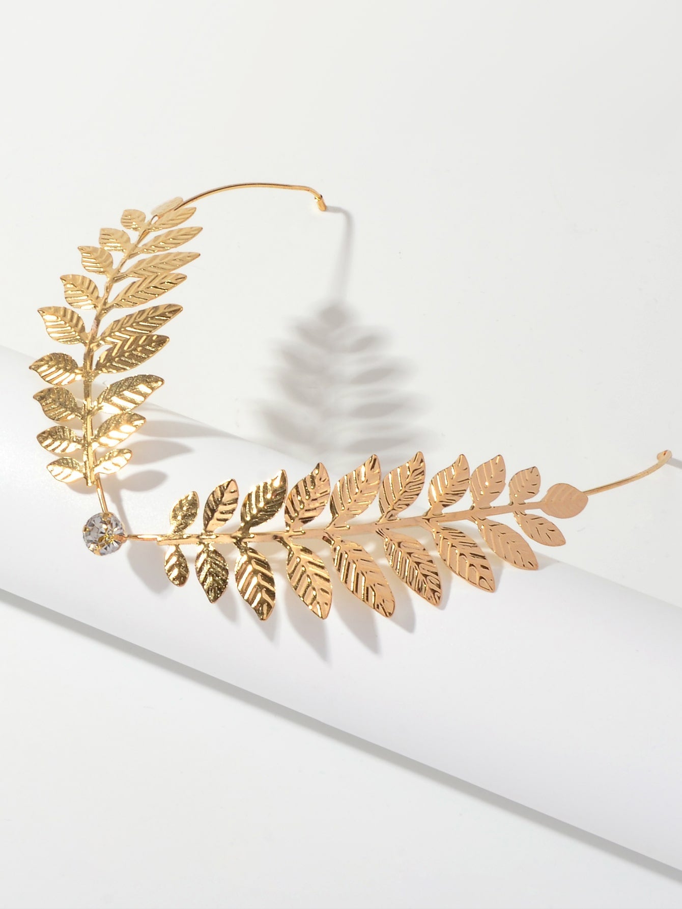 Oversized chic gold leaf hair barrette accessory for stylish everyday wear and elegant updos — view 4