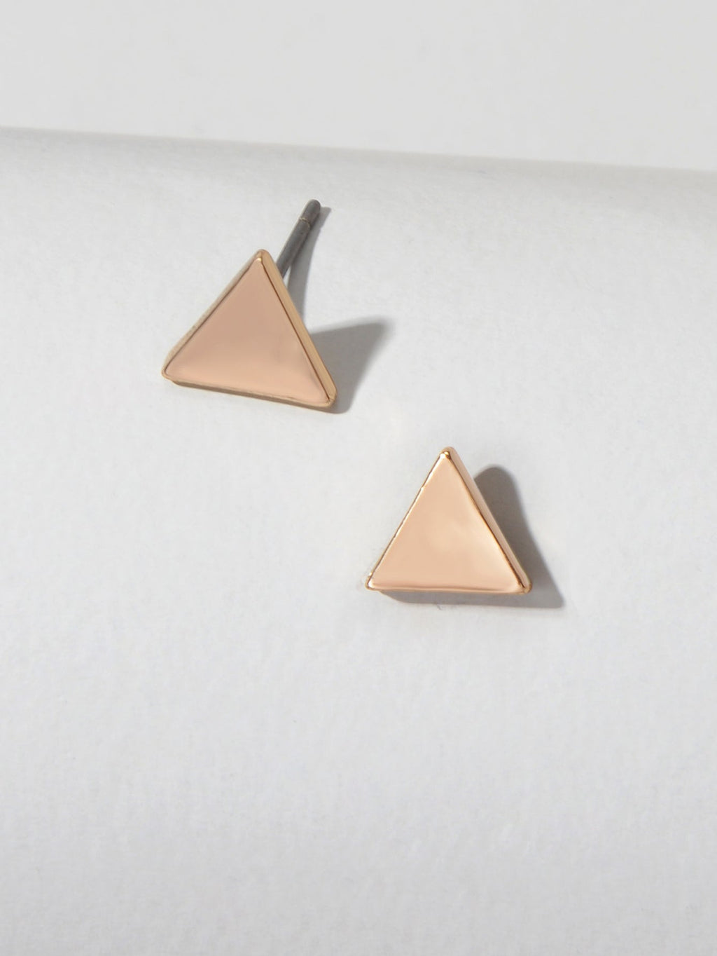 Minimalist geometric triangle small stud earrings for cartilage and tragus everyday wear — view 4