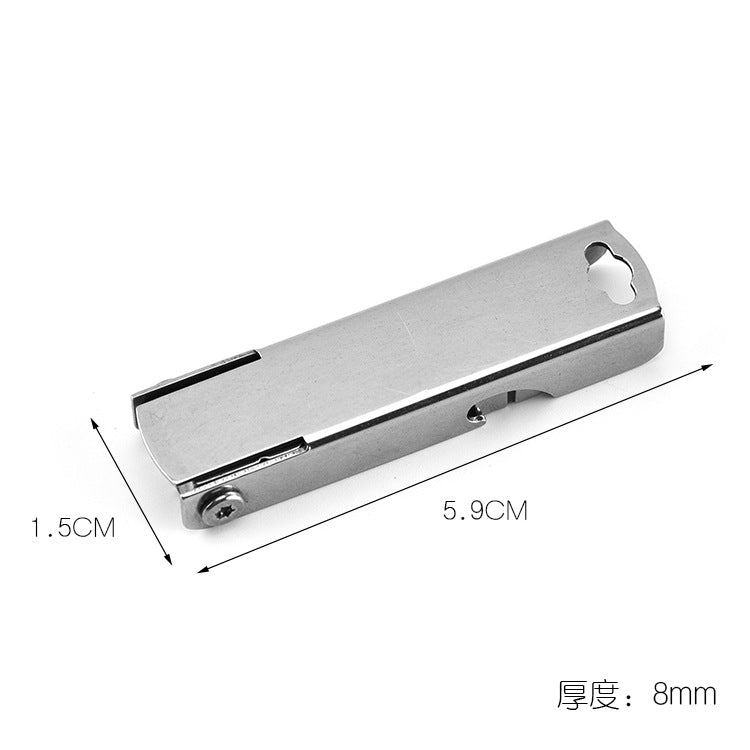 Stainless steel 8-in-1 everyday carry keychain multitool for camping and outdoor utility — view 4
