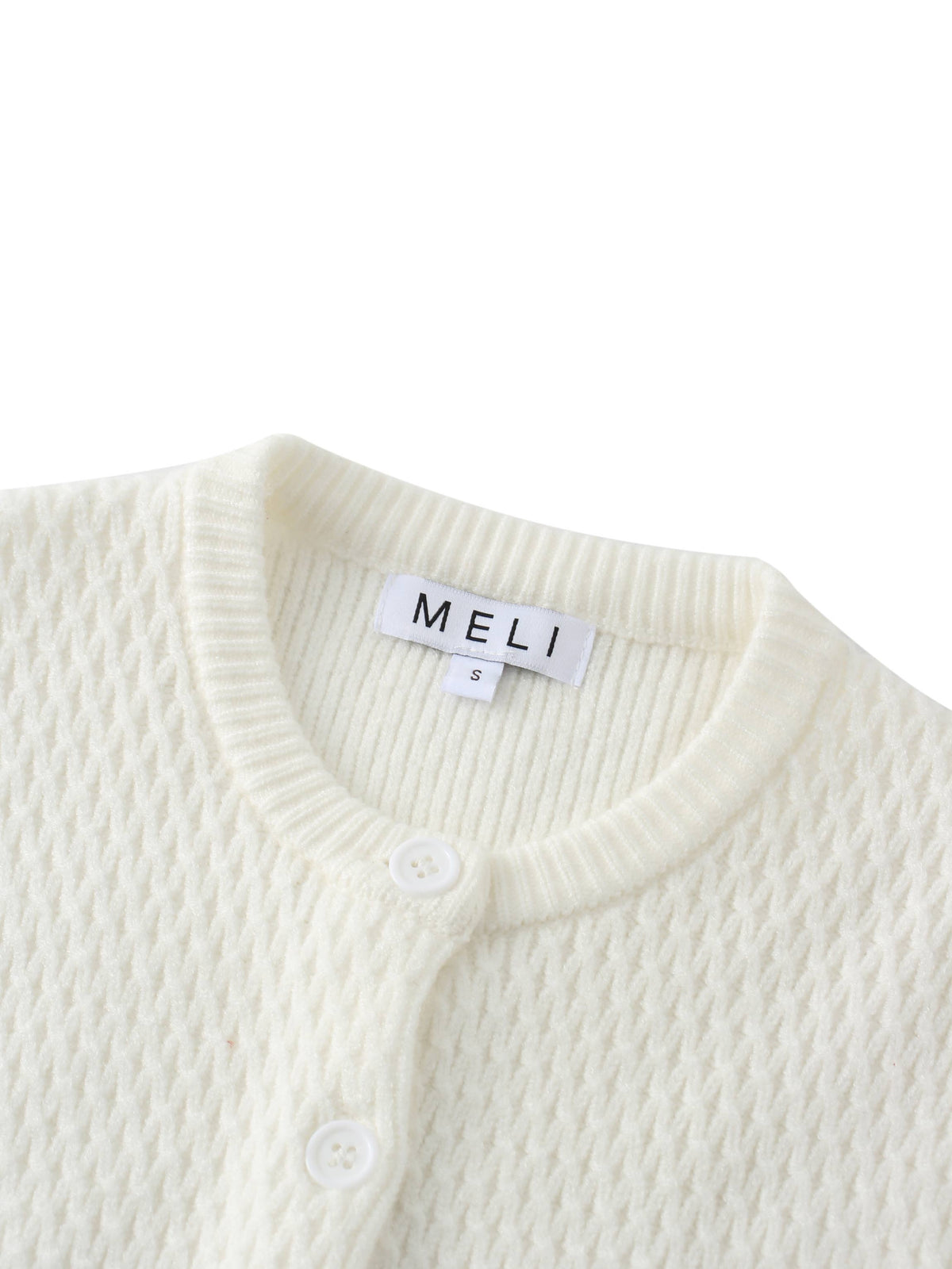 Textured Crew Cardigan-Ivory-2