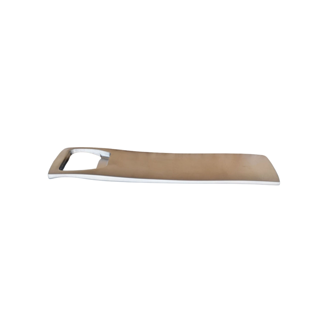 Long rectangle stainless steel bottle opener with a sleek polished finish for modern home bars — view 3