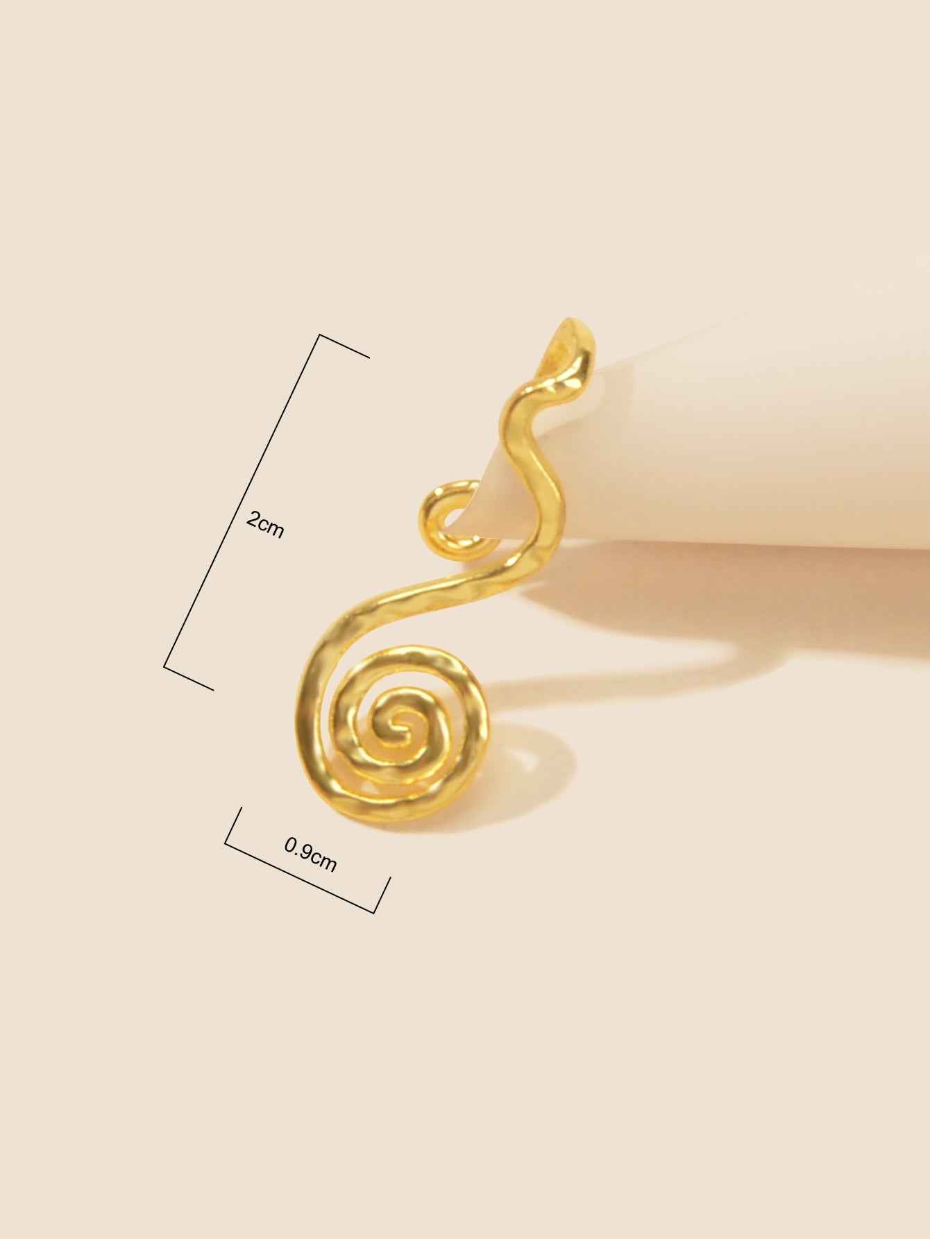 African inspired non pierced fake nose cuff and septum ring with intricate wirework design — view 4