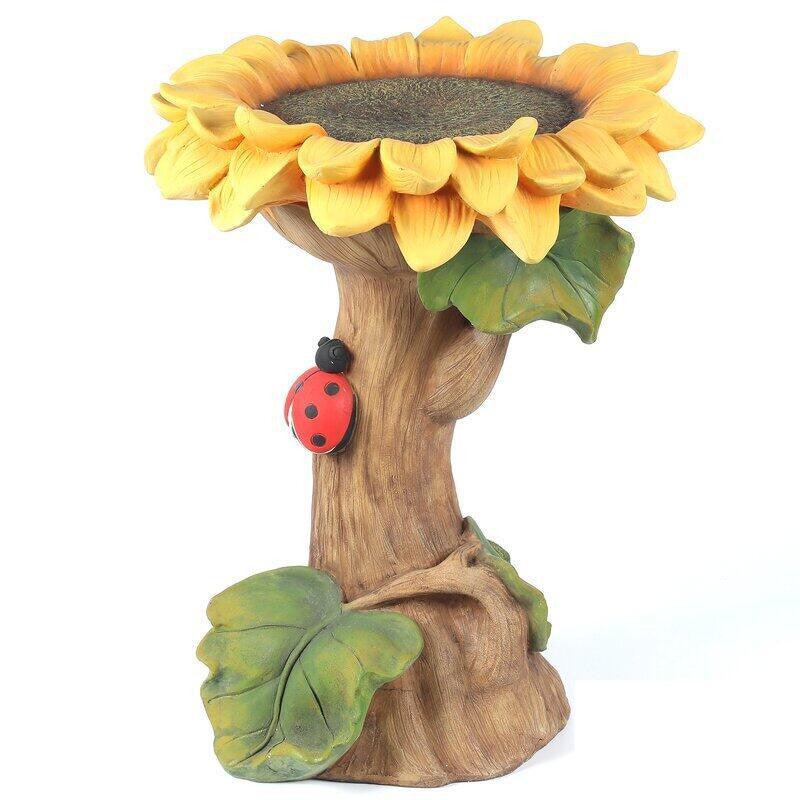 Rustic woodland squirrel bird feeder crafted from weather-resistant resin for outdoor backyard garden decor. — view 3