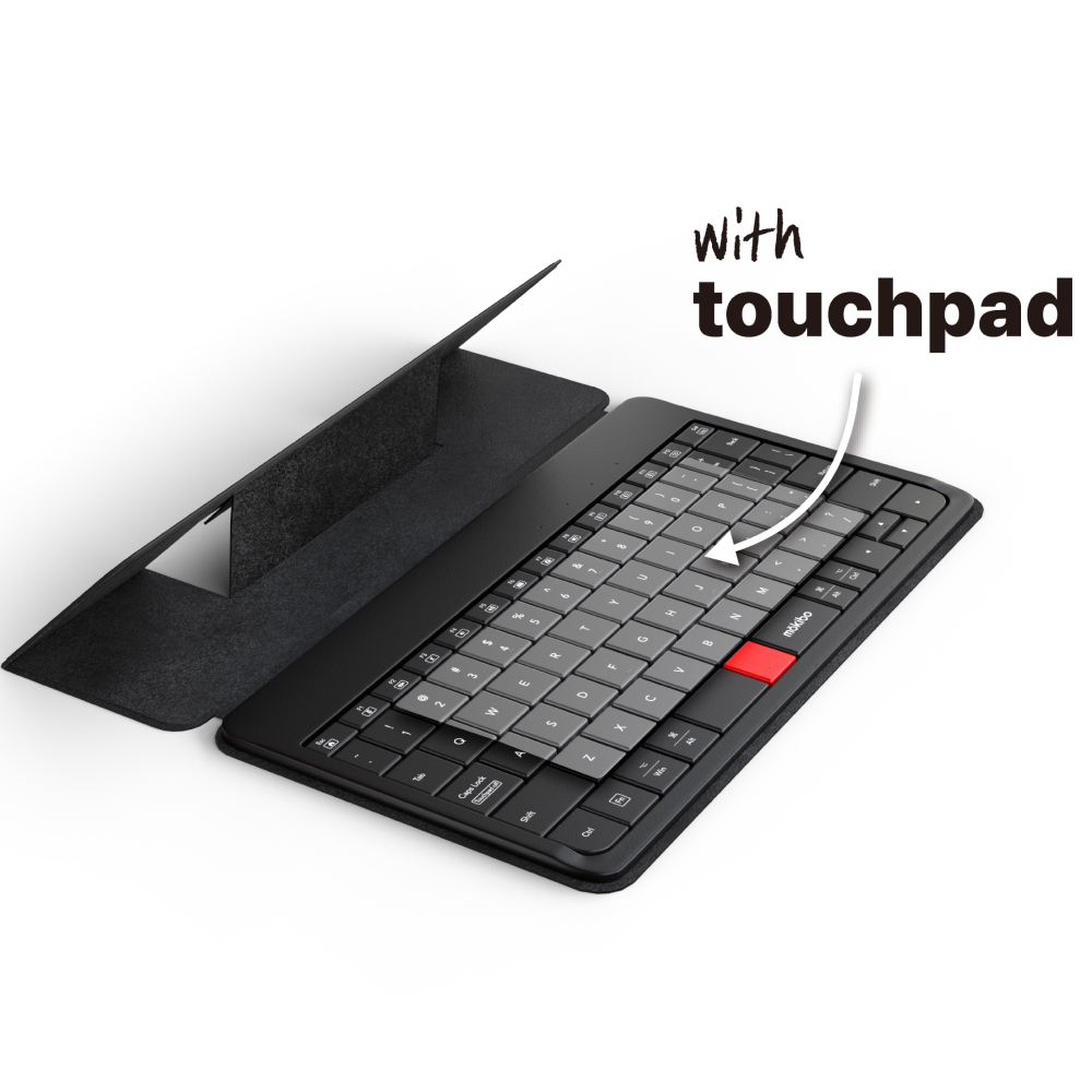 Fusion Keyboard Universal slim wireless Bluetooth keyboard with invisible touchpad surface for tablets and laptops