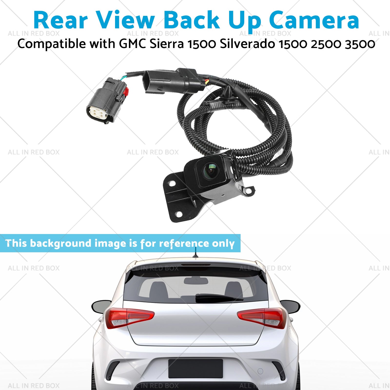 Black wired rear view backup camera for automotive parking assistance and vehicle safety — view 5