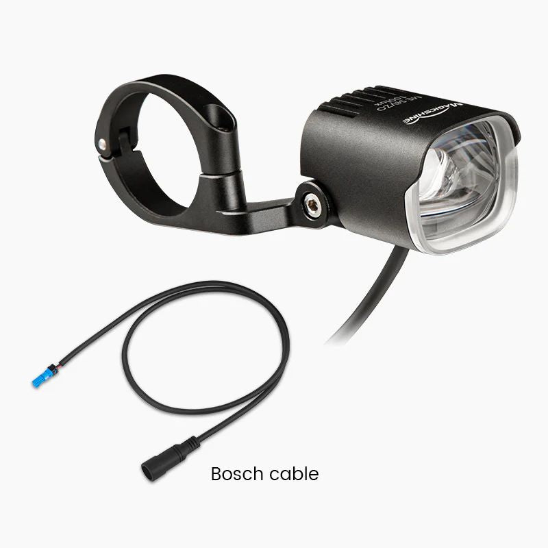 Black aluminum Magicshine ME 100LUX e-bike headlight with adjustable handlebar mounting bracket — view 5