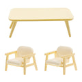 Three piece miniature realistic plastic table and chair set for dollhouses and diorama craft projects