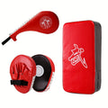 Red curved polyurethane boxing pad set for martial arts and strike training