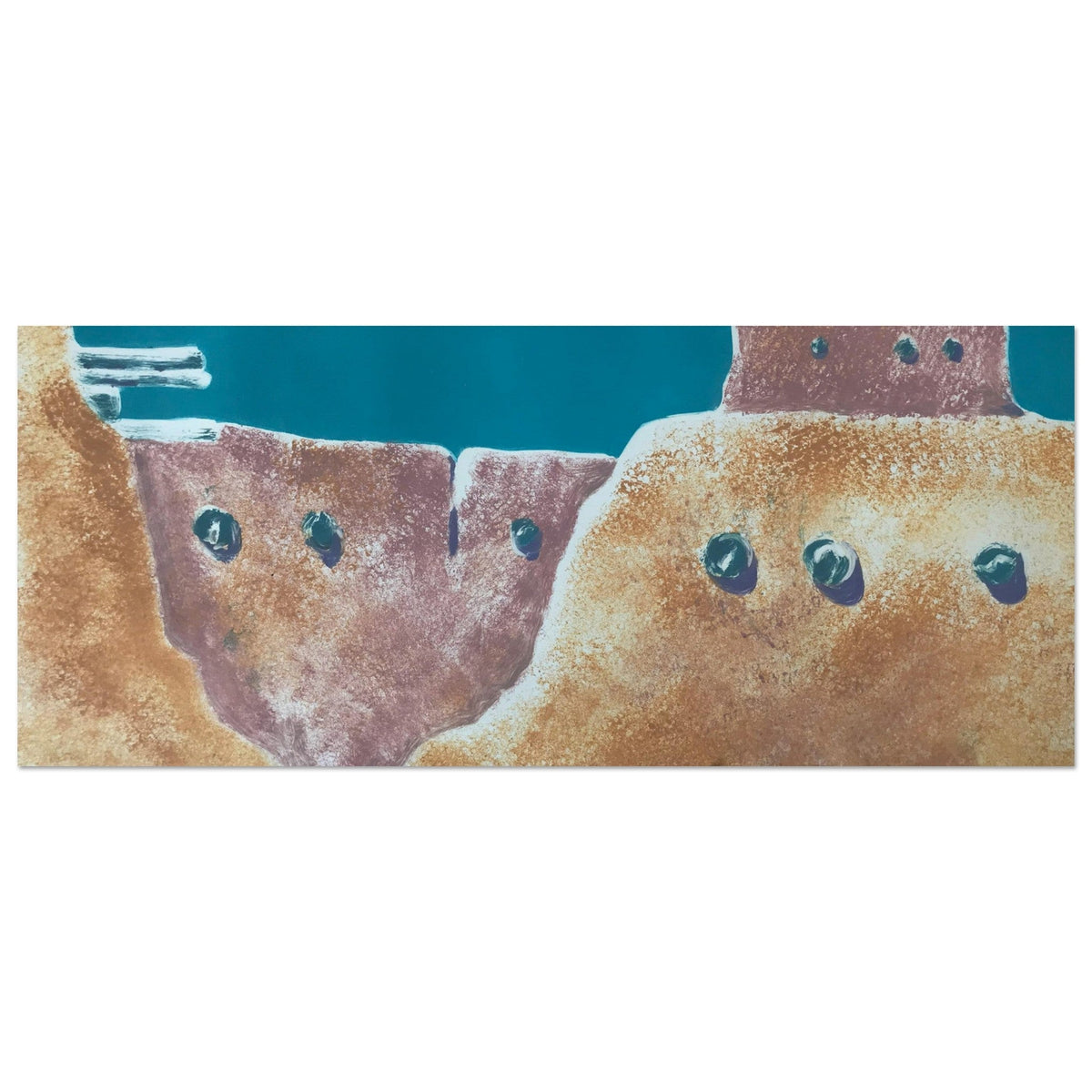 'Pueblo Series 2' Abstract I 10x24 Museum-Quality Matte Paper Poster | Original Artwork by American Artist Barbara Cleary-2