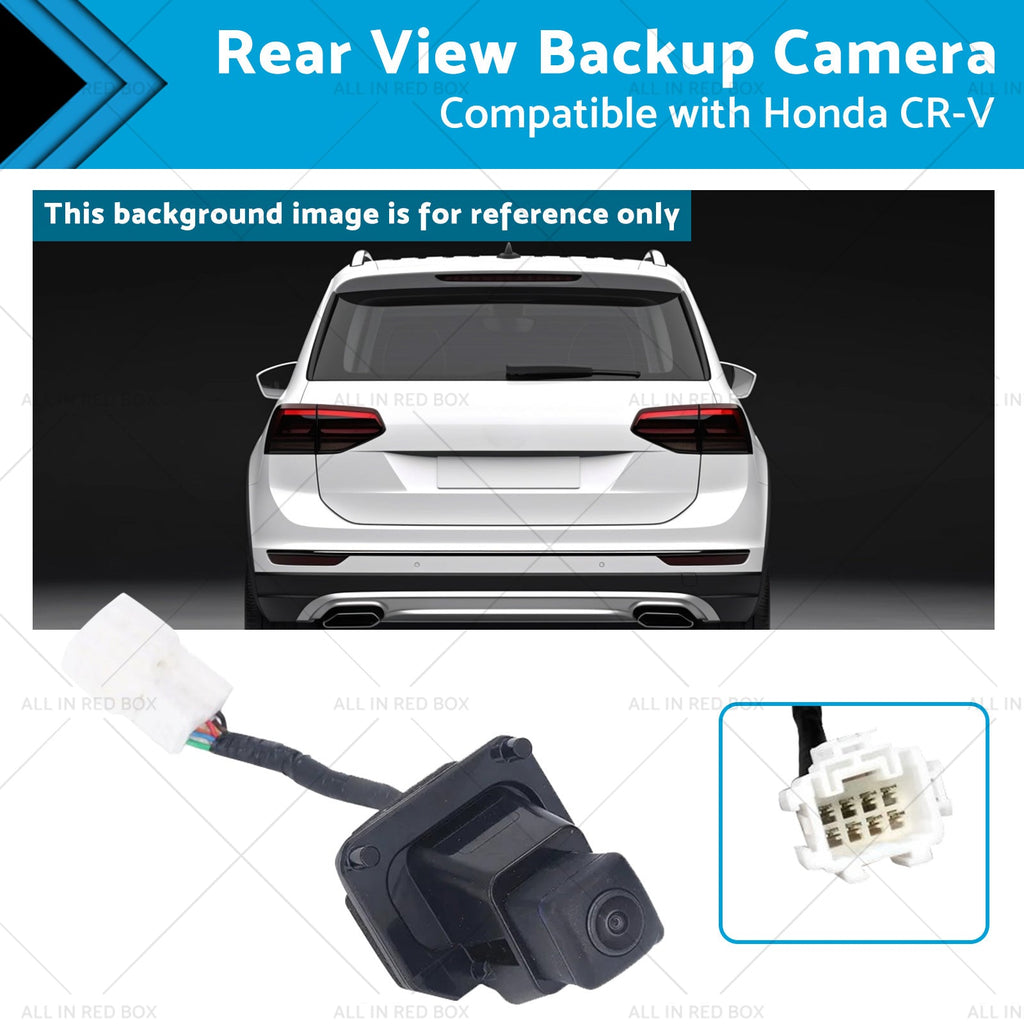 Black plastic wired rear view backup camera replacement for Honda CR-V with 8 pin connector
