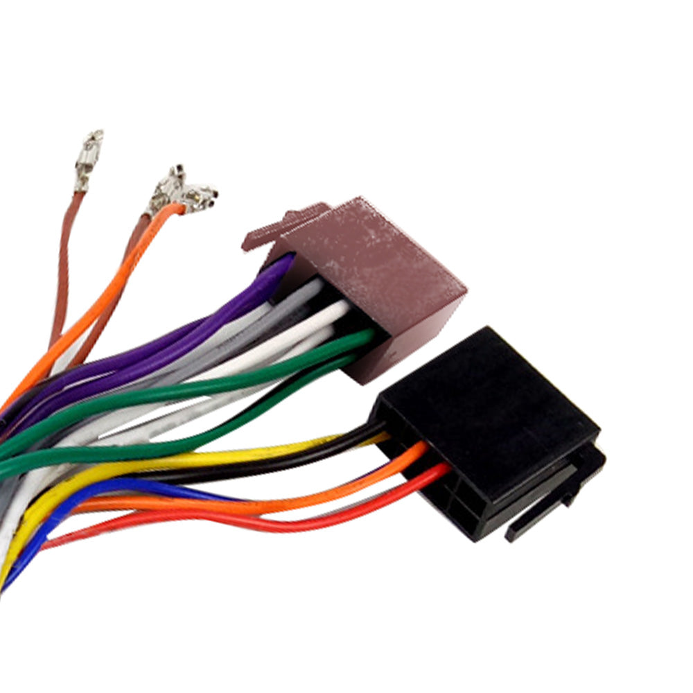 Car stereo wiring harness ISO adapter featuring a durable molded ABS plastic connector and pre-stripped cables — view 4
