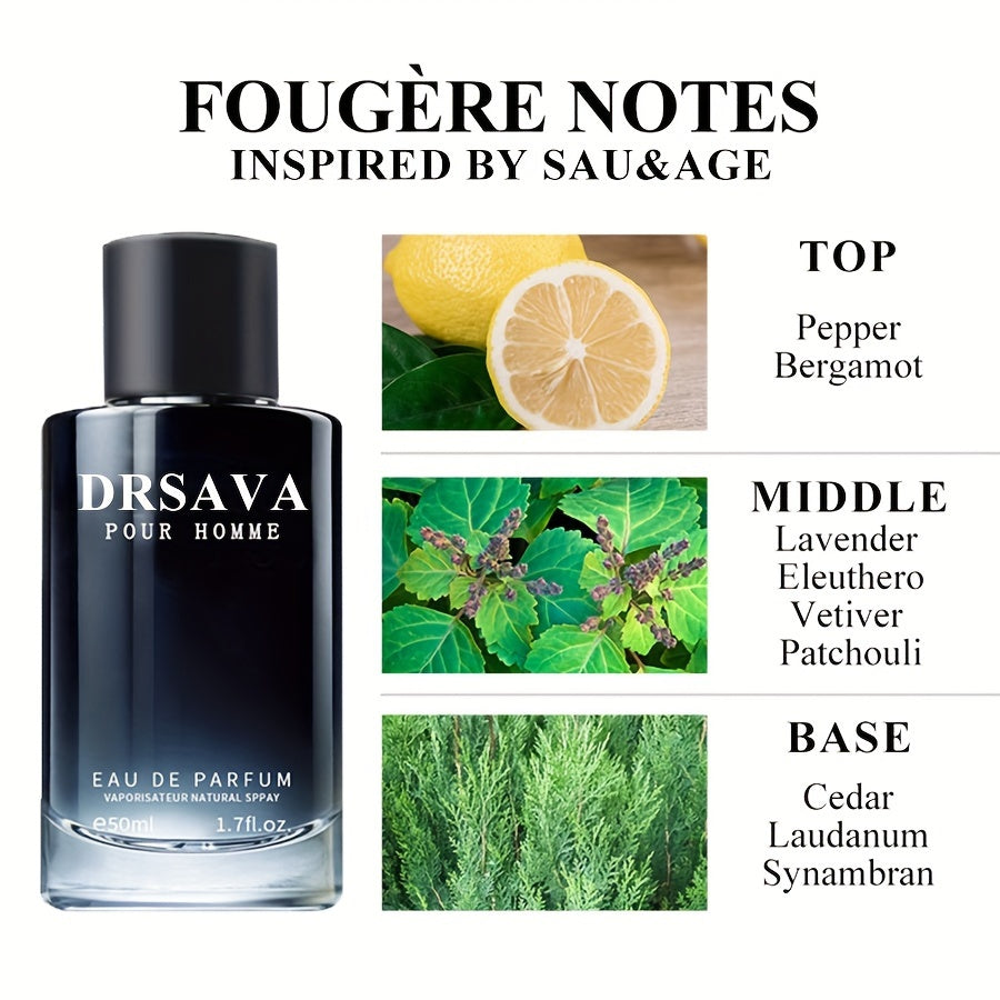 Men's Eau De Parfum 50ml in a sleek black bottle with refreshing fougere and lavender scent. — view 4