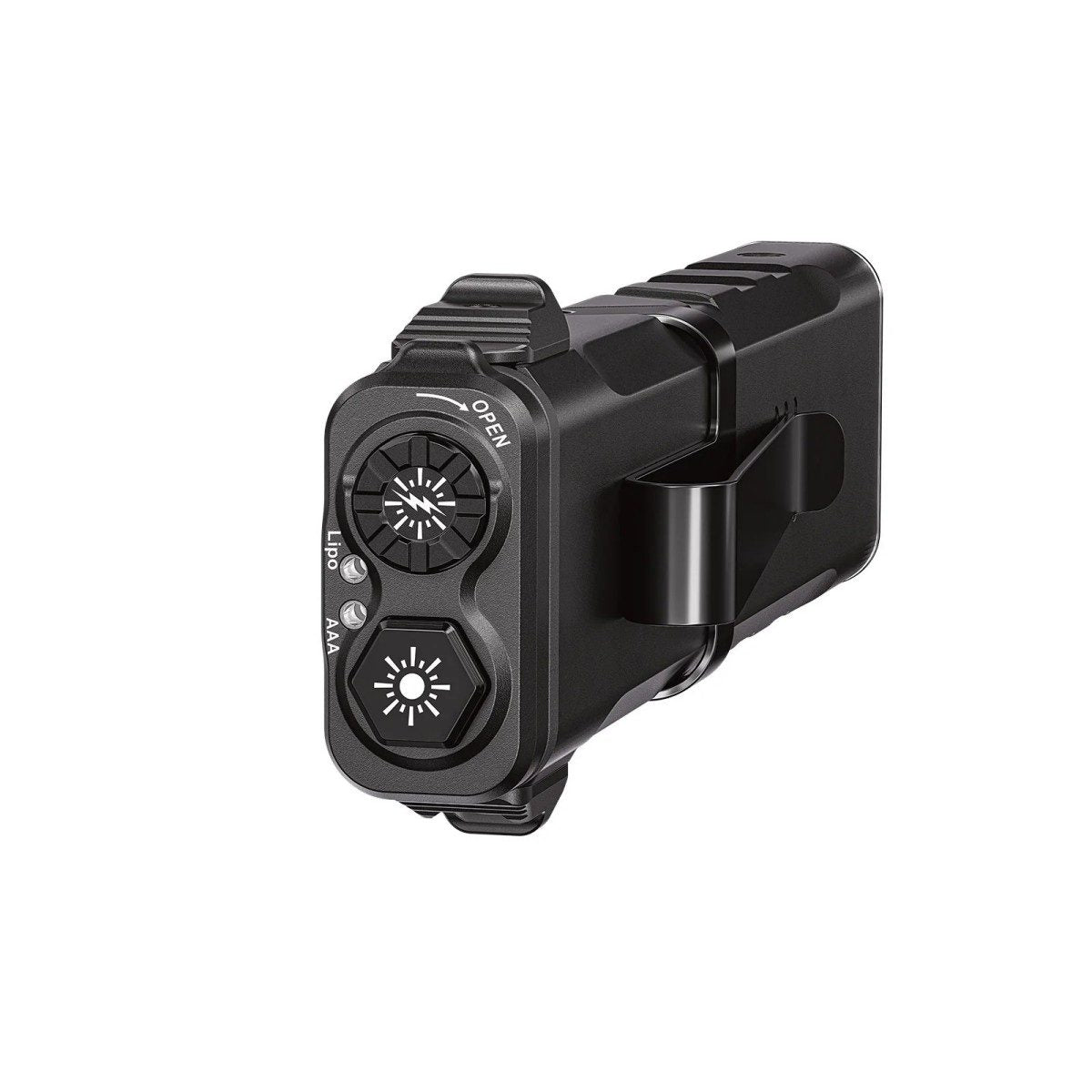 Sleek flat tactical flashlight with dual LEDs and pocket clip for everyday carry and emergencies — view 3