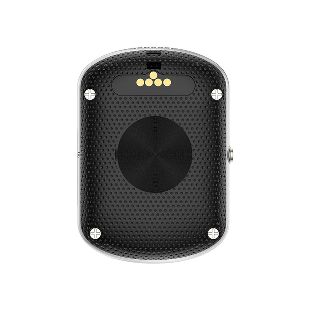 Black 4G wireless GPS dog tracker attached to a durable fabric pet collar. — view 3