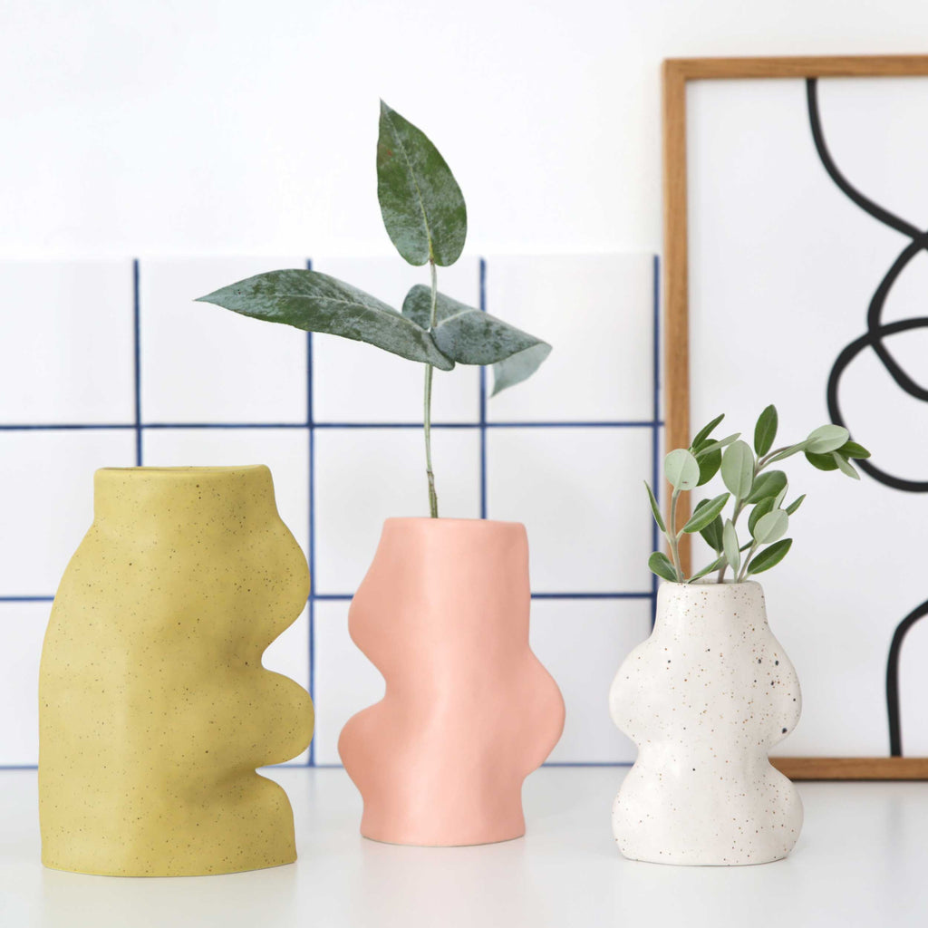 Fluxo Ceramic Vase -  Small White-2
