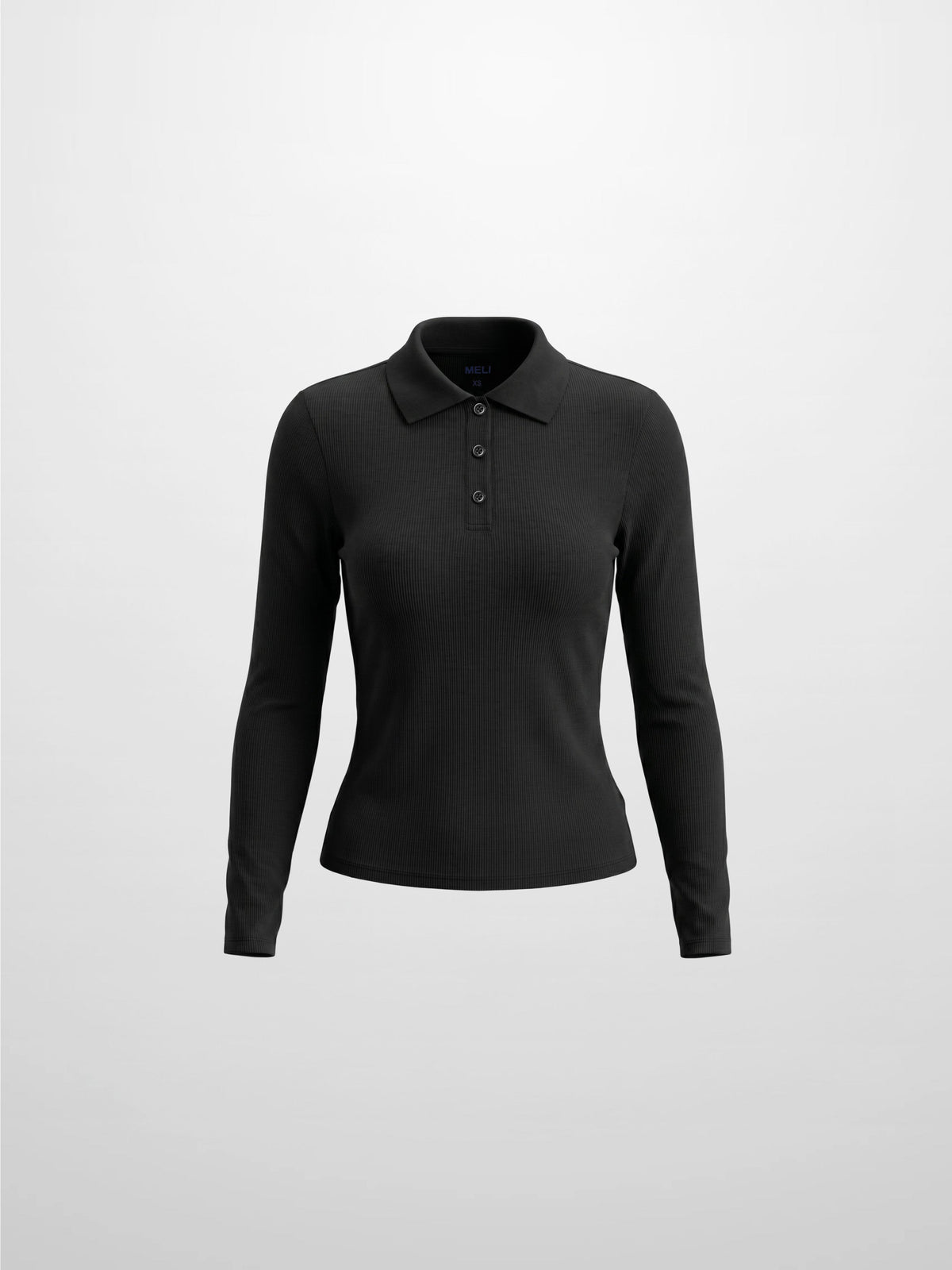 Heathered Collared Tee-Black-1
