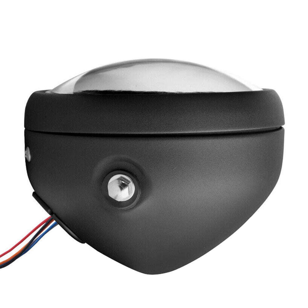 6.5-inch round motorcycle LED headlight with durable black metal housing and bright white beam — view 4