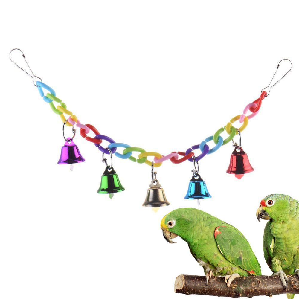 Multi-color wooden bird swing and biting toy set with hanging hook for parrot cages — view 3