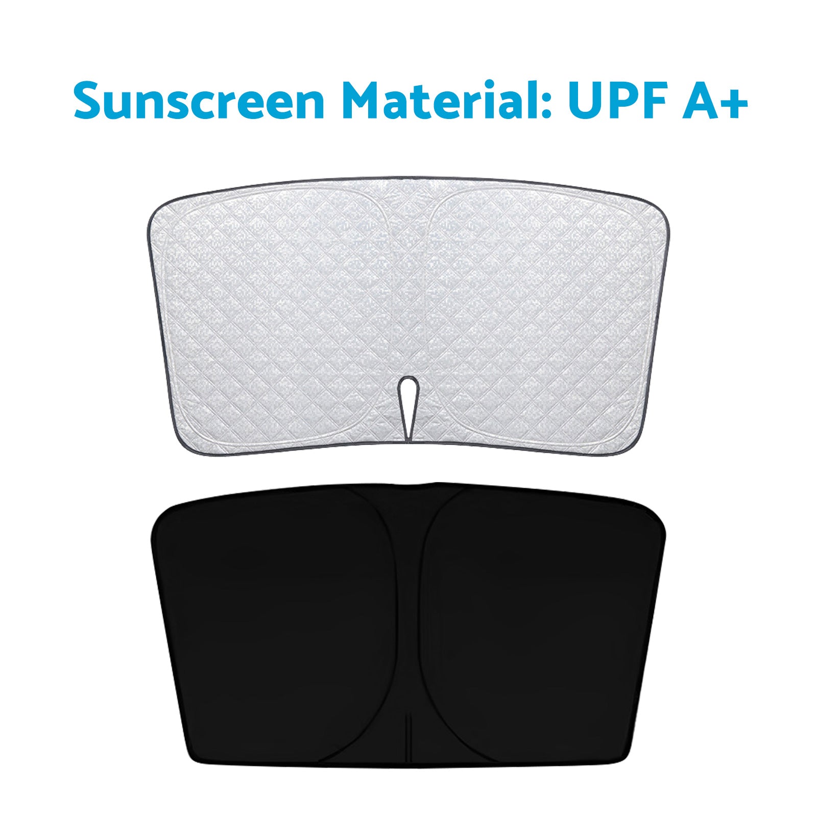6-layer thick aluminum windshield sun shade for VW T-Roc with black storage bag — view 5
