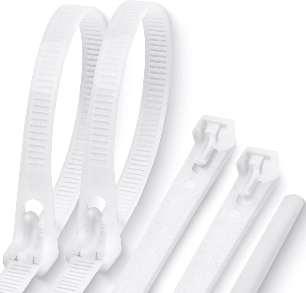 Pack of 100 heavy duty releasable nylon cable ties in 350mm length for organizing wiring — view 4