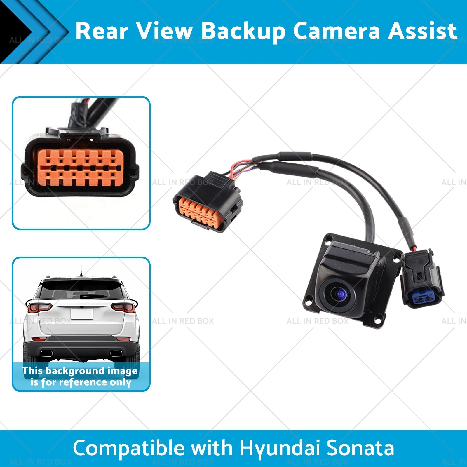 Black vehicle rear view backup camera made of rust-resistant metal with a wide angle lens. — view 2