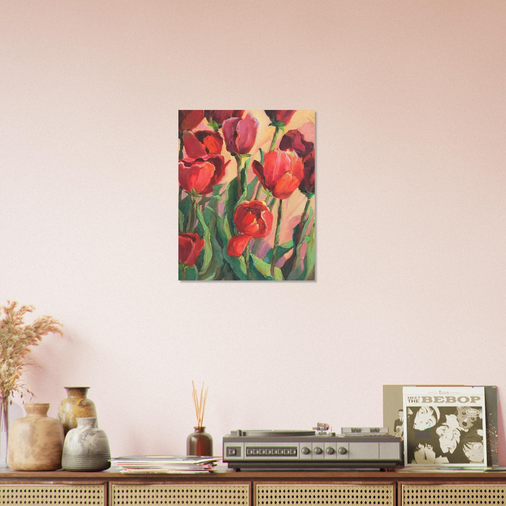 'Tulips' Floral I 16x20 Museum-Quality Matte Paper Poster | Original Artwork by American Artist Barbara Cleary (Fall Collection)-4
