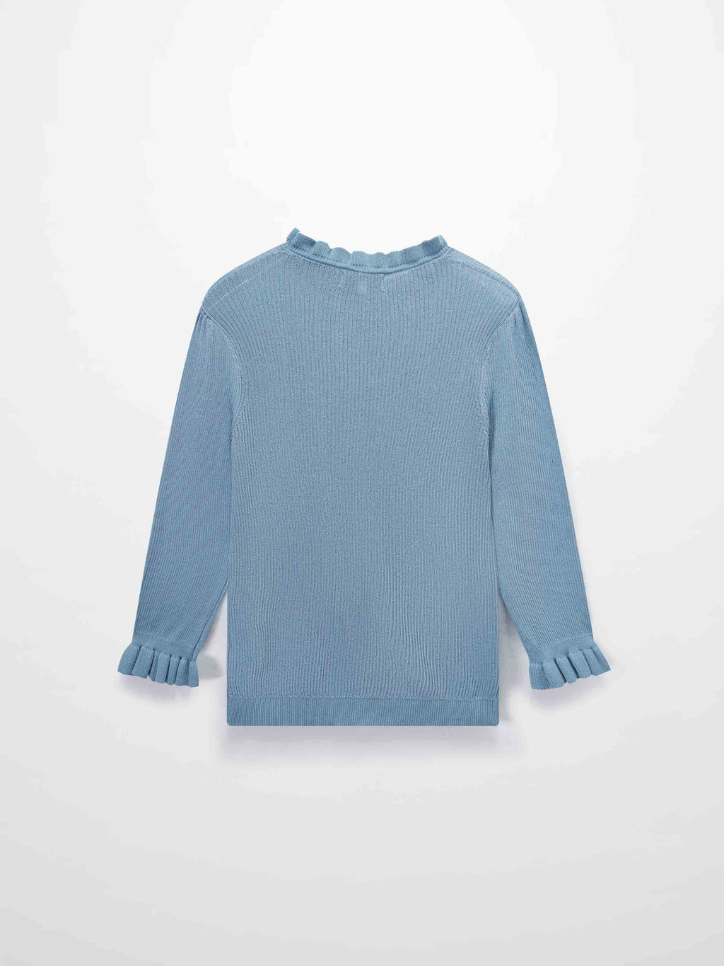 Ruffle Sweater-Light Blue-3