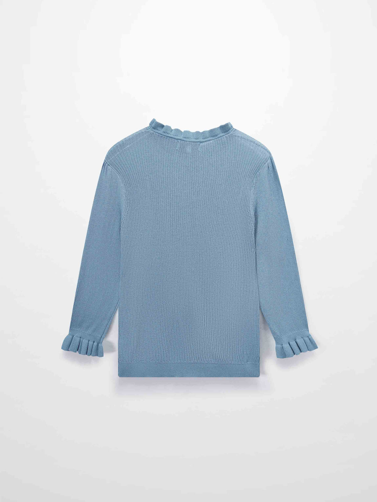 Ruffle Sweater-Light Blue-3