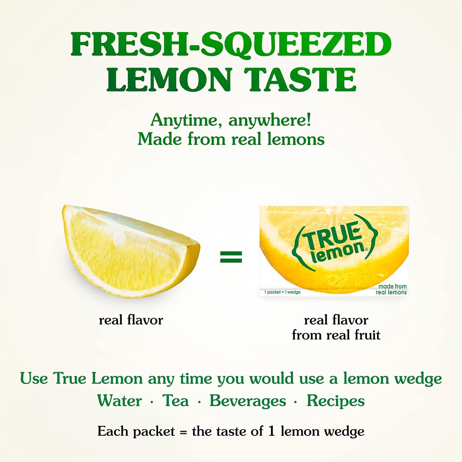 True Lemon water enhancer packets in a dispenser box, offering sugar-free fresh lemon flavor. — view 3