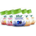 Five bottles of Stur natural water enhancer variety pack for healthy hydration