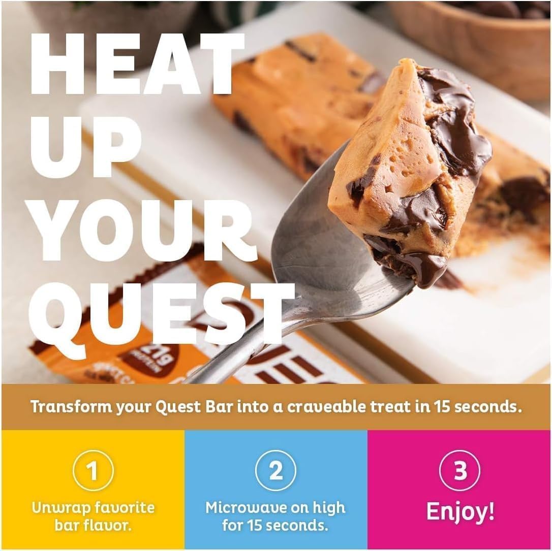 Quest cookie dough protein bar 12 pack box featuring delicious chocolate chips and soft dough — view 2