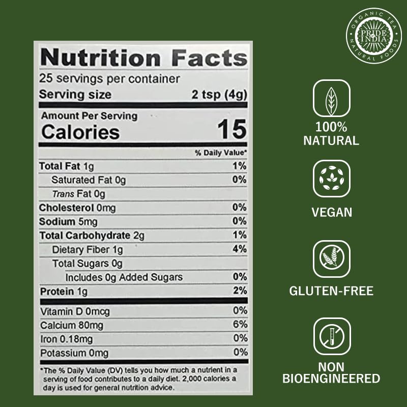 Premium Grade Pure & Raw Sun-dried Moringa Leaf Ground, (3.53oz - 100gm)-1