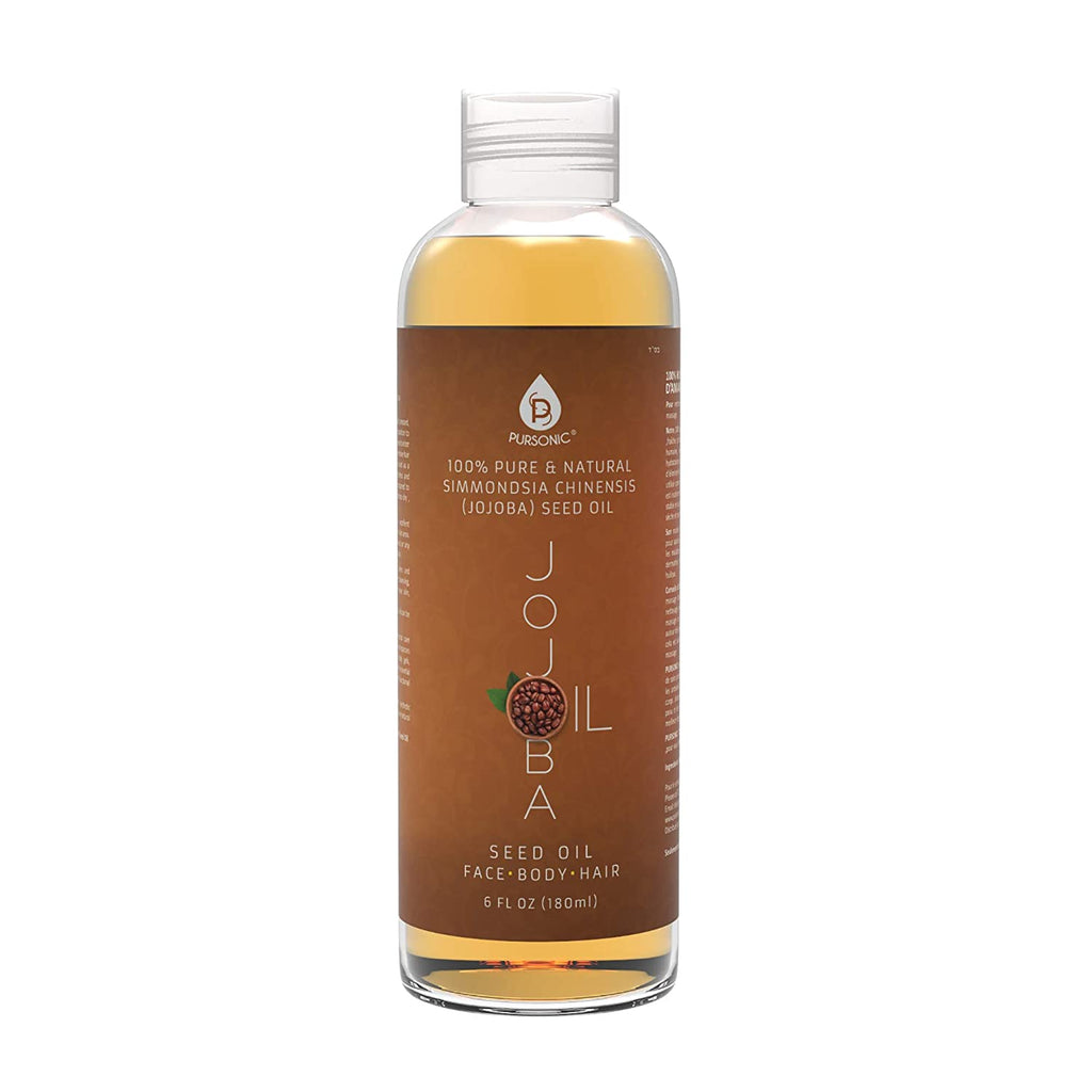 Pure golden jojoba oil 6 oz bottle for skin, hair, and nail hydration
