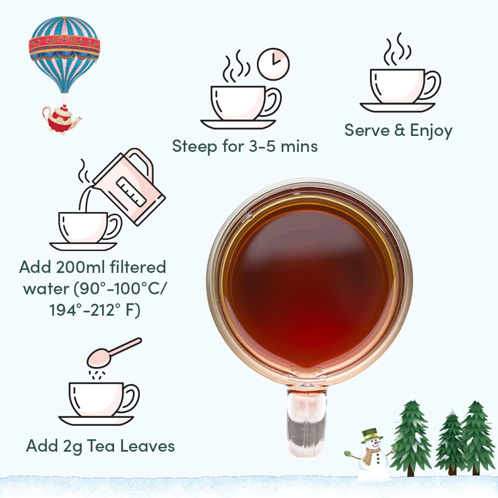 VAHDAM Christmas tea gift set advent calendar featuring 24 premium loose leaf tea flavor boxes — view 4