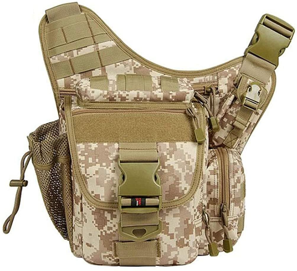 Tactical outdoor camera bag in waterproof 1000D nylon featuring crossbody messenger strap and MOLLE webbing — view 2