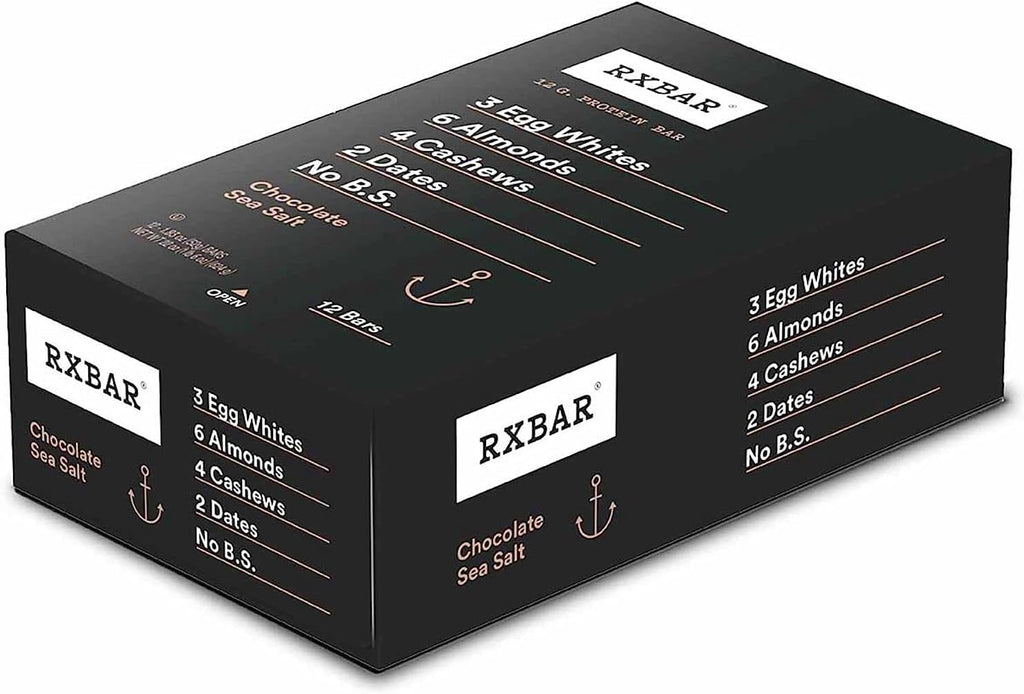12 count box of Chocolate Sea Salt protein bars with pure chocolate and wholesome ingredients