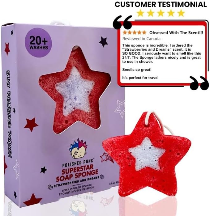 Superstar Soap Infused Sponge in Strawberries and Dreams-1