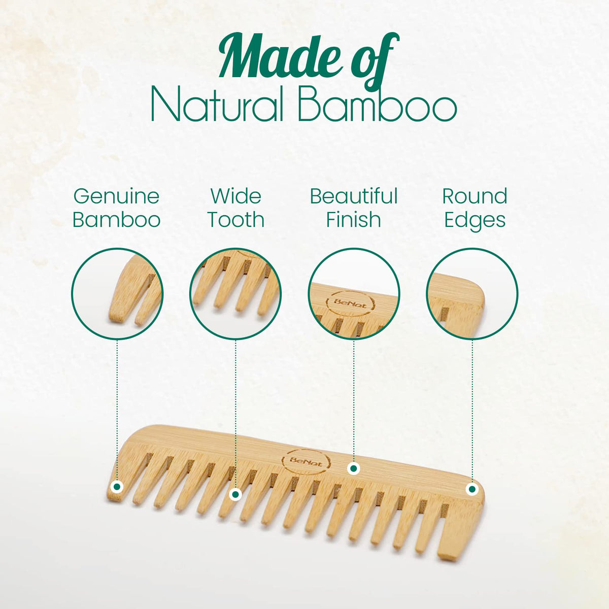 All-Natural Bamboo Hair Comb-2
