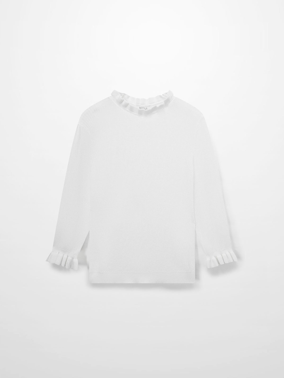 Ruffle Sweater-White-1