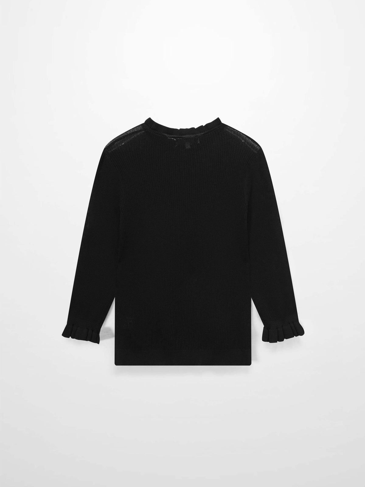 Ruffle Sweater-Black-2