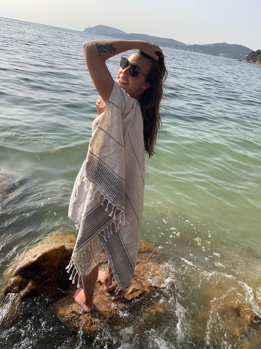 Handwoven hammam towel "Izmir"