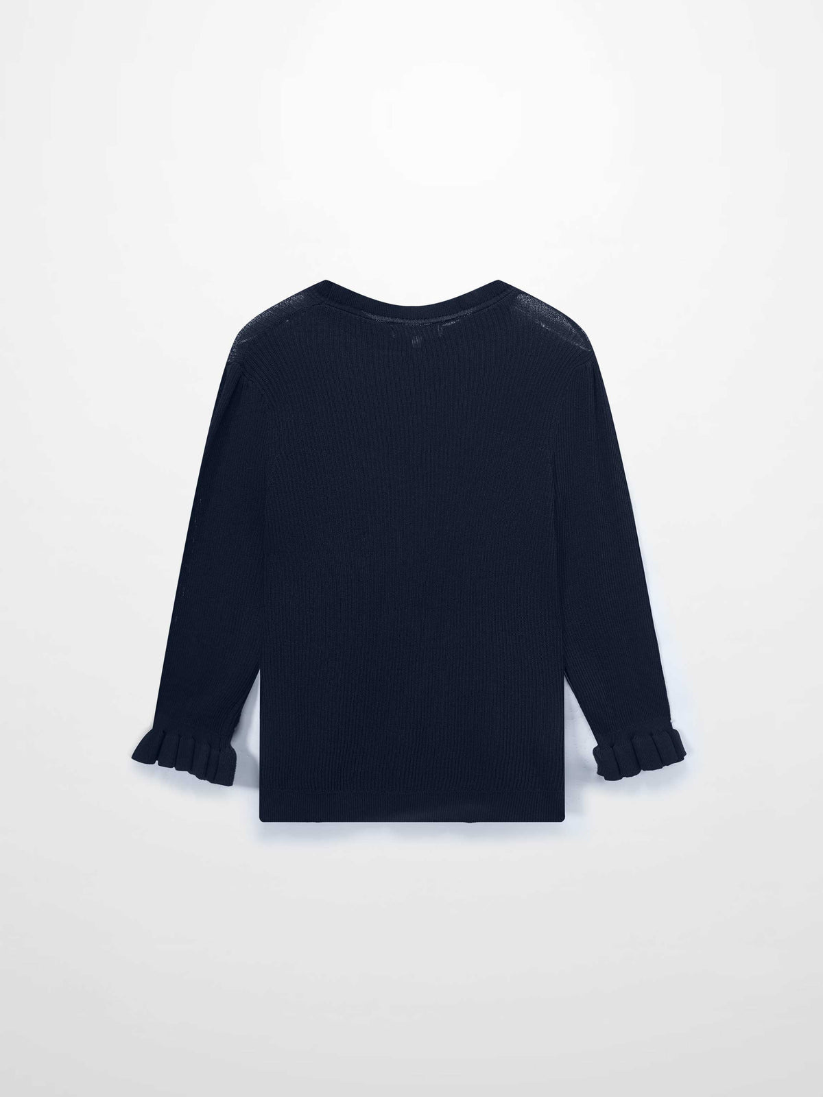 Ruffle Sweater-Navy-2