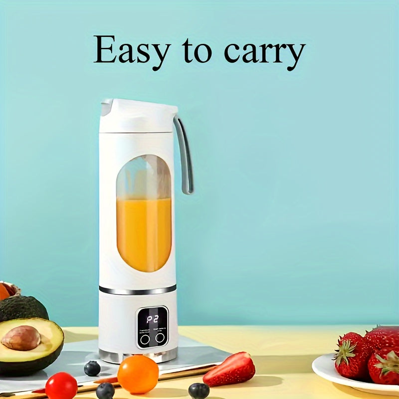 Portable USB rechargeable blender in white with a 500ml food grade plastic blending cup — view 4