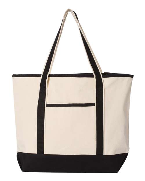 Q-Tees Q1500 34.6L Large Canvas Deluxe Tote-1