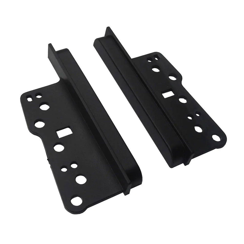 Black ABS plastic 2DIN car stereo mounting bracket side trims for double fascia dashboard installation